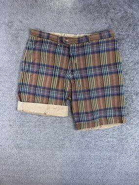 Polo Ralph Lauren 11" Reversible Bermuda Shorts Men 36 Plaid Canvas Chino Resort